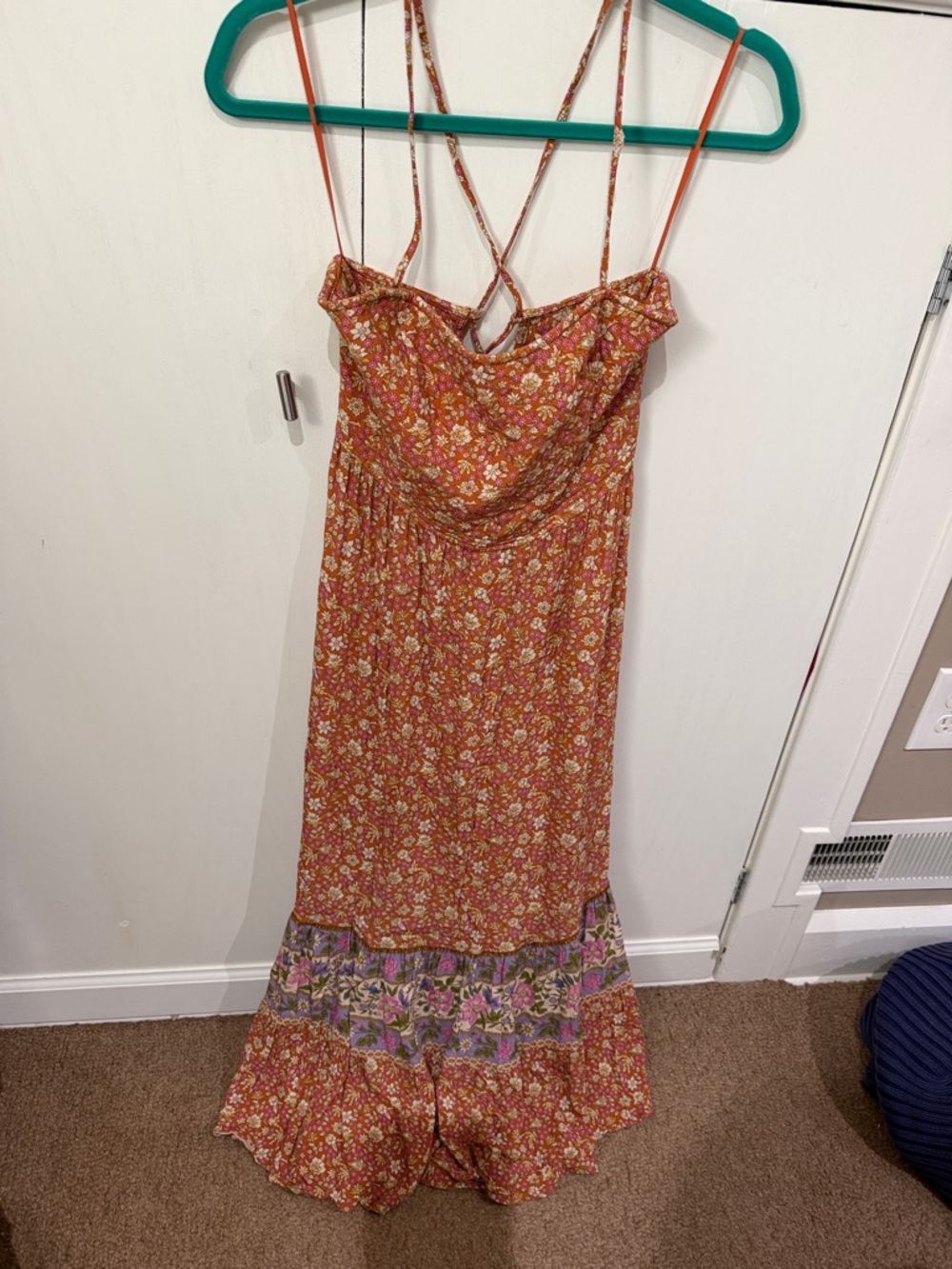 Spell Rust Floral Maxi Dress with Lavender Band